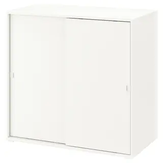 VIHALS cabinet with sliding doors, white, 95x47x90 cm