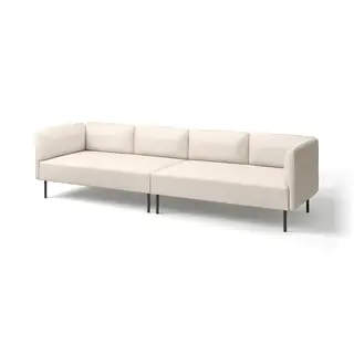 LILLEHEM 4-seat modular sofa, Vissle/beige metal, Depth 76 x Height 73 x Width 296 cm