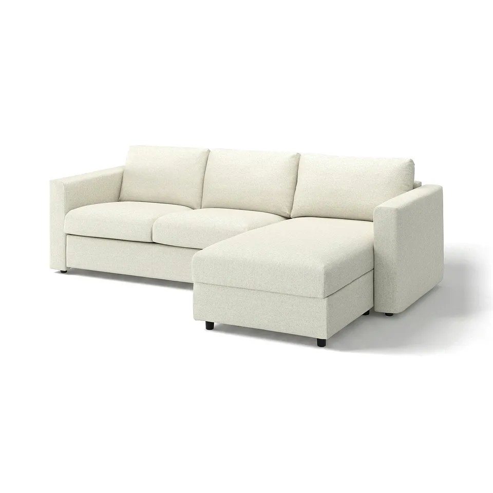 VIMLE 3-seat sofa, with chaise longue/Gunnared beige