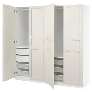 PAX / FLISBERGET wardrobe combination, white/off-white, 200x66x201 cm