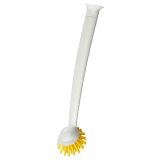 RINNIG dish-washing brush, bright yellow/off-white, Length 29 cm