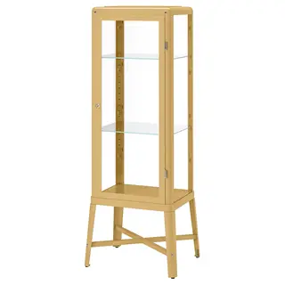 FABRIKÖR glass-door cabinet, dark yellow, 57x150 cm