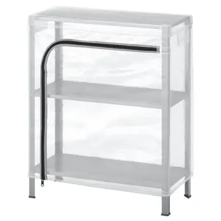 HYLLIS shelving unit with cover, transparent, 60x27x74 cm