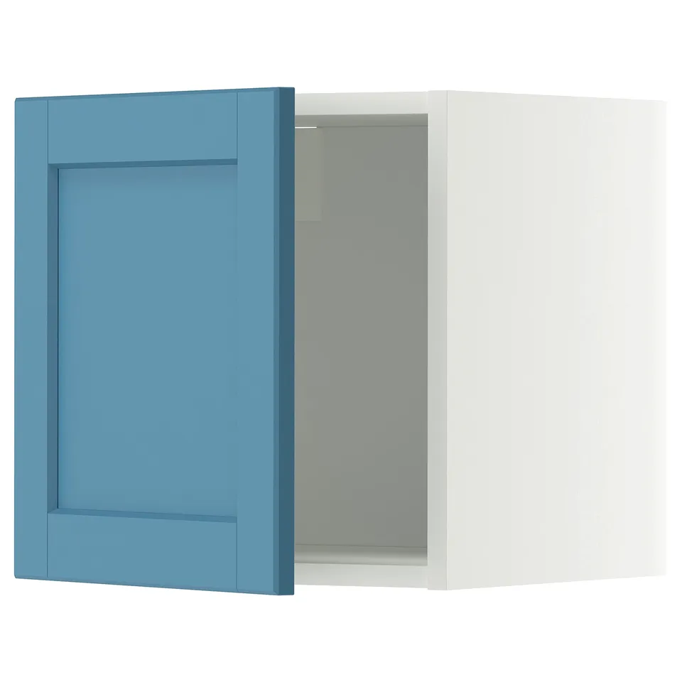 METOD Wall cabinet, white/Lerhyttan blue, 40x40 cm