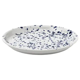 SILVERSIDA plate, patterned/blue, 26 cm
