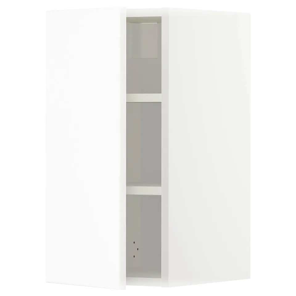White METOD kitchen cabinet, rectangular with 3 adjustable shelves, minimalist design.