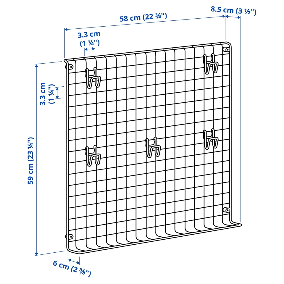 Illustration with measurements for the product: GREJIG.