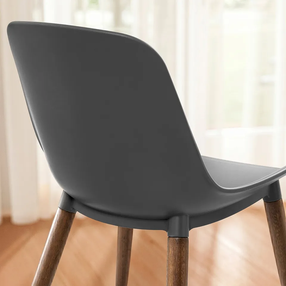GRÖNSTA Chair with armrests, in/outdoor, grey/dark brown/wood