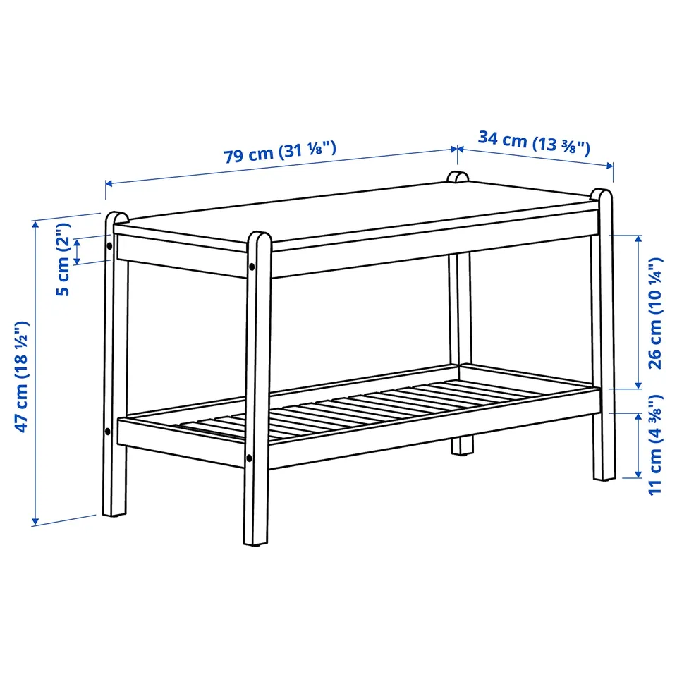 STEGESUND Bench, light bamboo, 79x34 cm