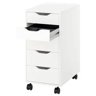 ALEX drawer unit on castors, with insert white/black, 36x76 cm