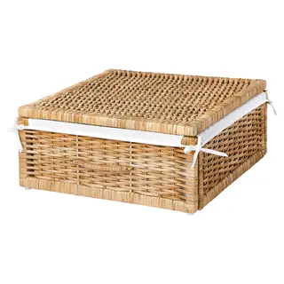 TOLKNING basket, handmade rattan, Width 50 x Depth 43 x Height 19 cm