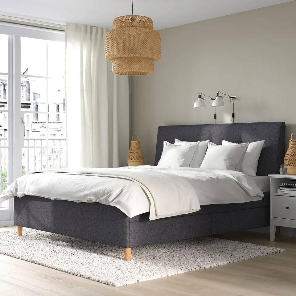 part: IDANÄS upholstered storage bed
