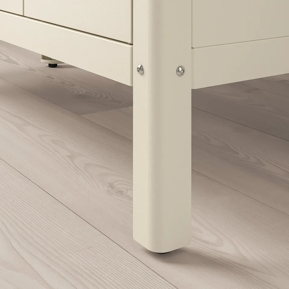 Adjustable metal table leg with screws for stability
