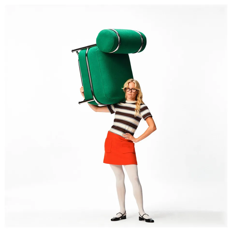 IKEA PS 2026 Easy chair, with inflatable seat/back cushion/Knäbäck bright green