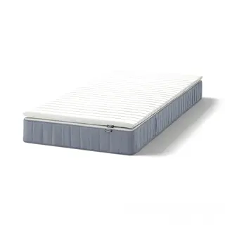 VESTERÖY mattress and mattress pad, firm light blue/Näsfjället white, 90x200 cm