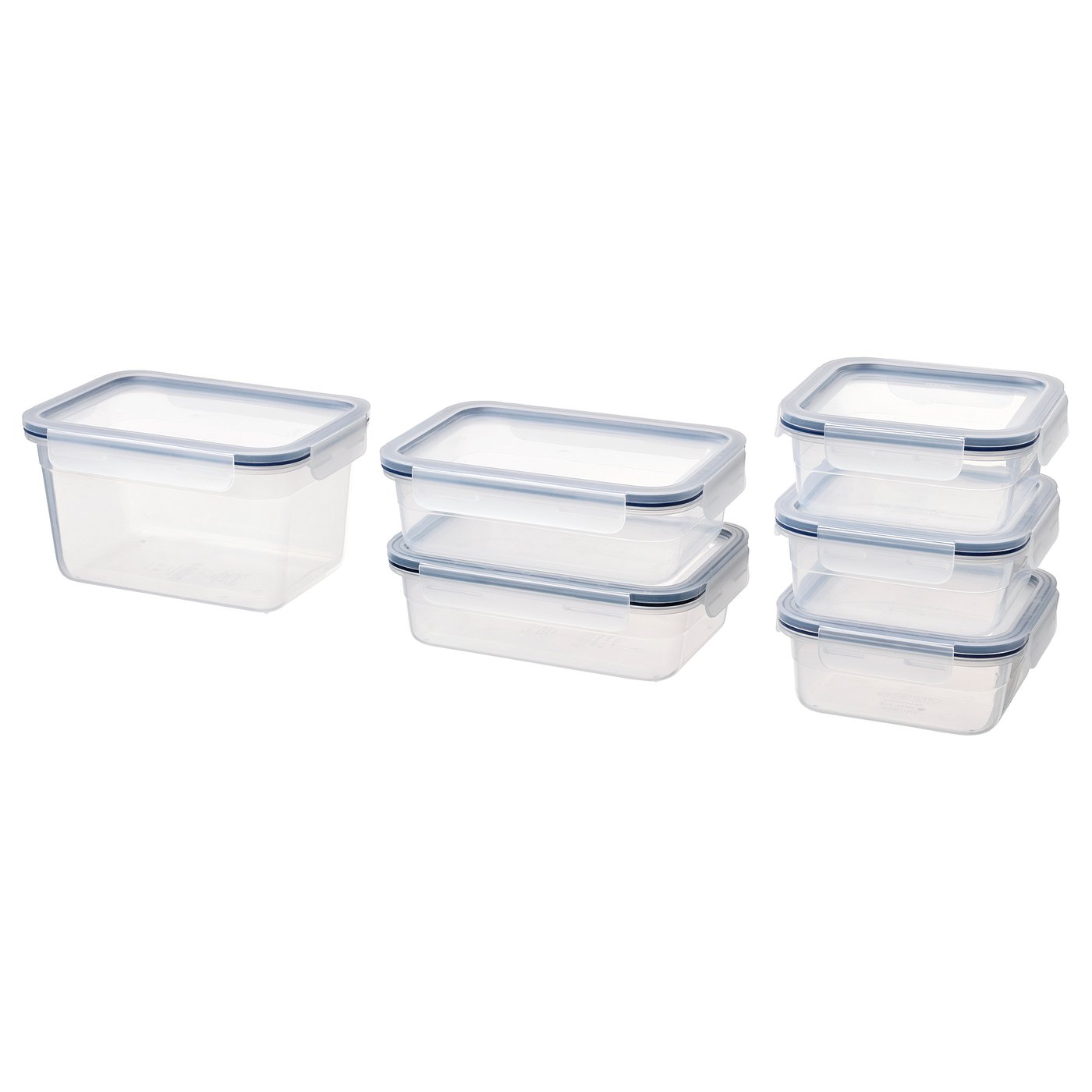IKEA 365 + food container with lid, set of 6, plastic