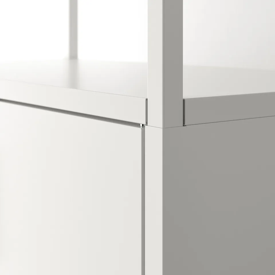 Elegant, modern cabinet with sleek metallic finishing, featuring smooth edges and clean lines, exuding high quality.