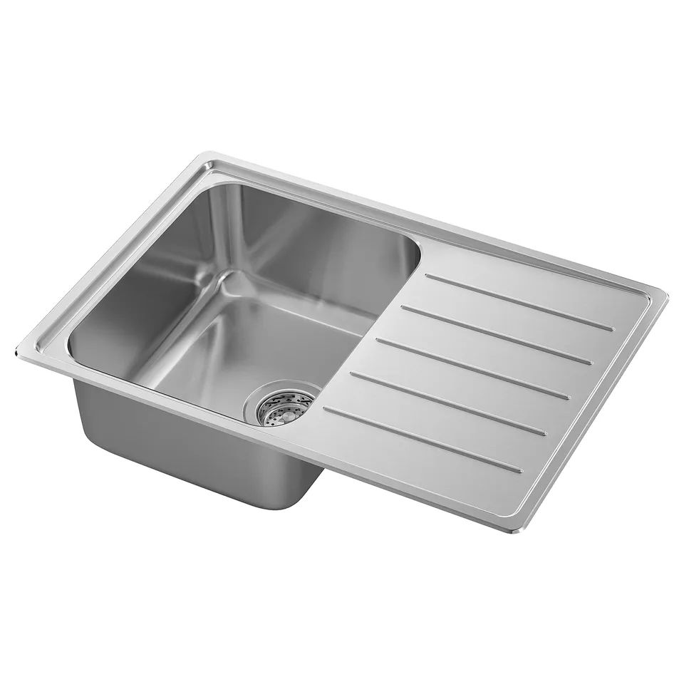 part: VATTUDALEN inset sink, 1 bowl with drainboard