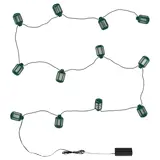 GOKVÄLLÅ LED lighting chain with 12 lights, battery-operated outdoor/lantern green