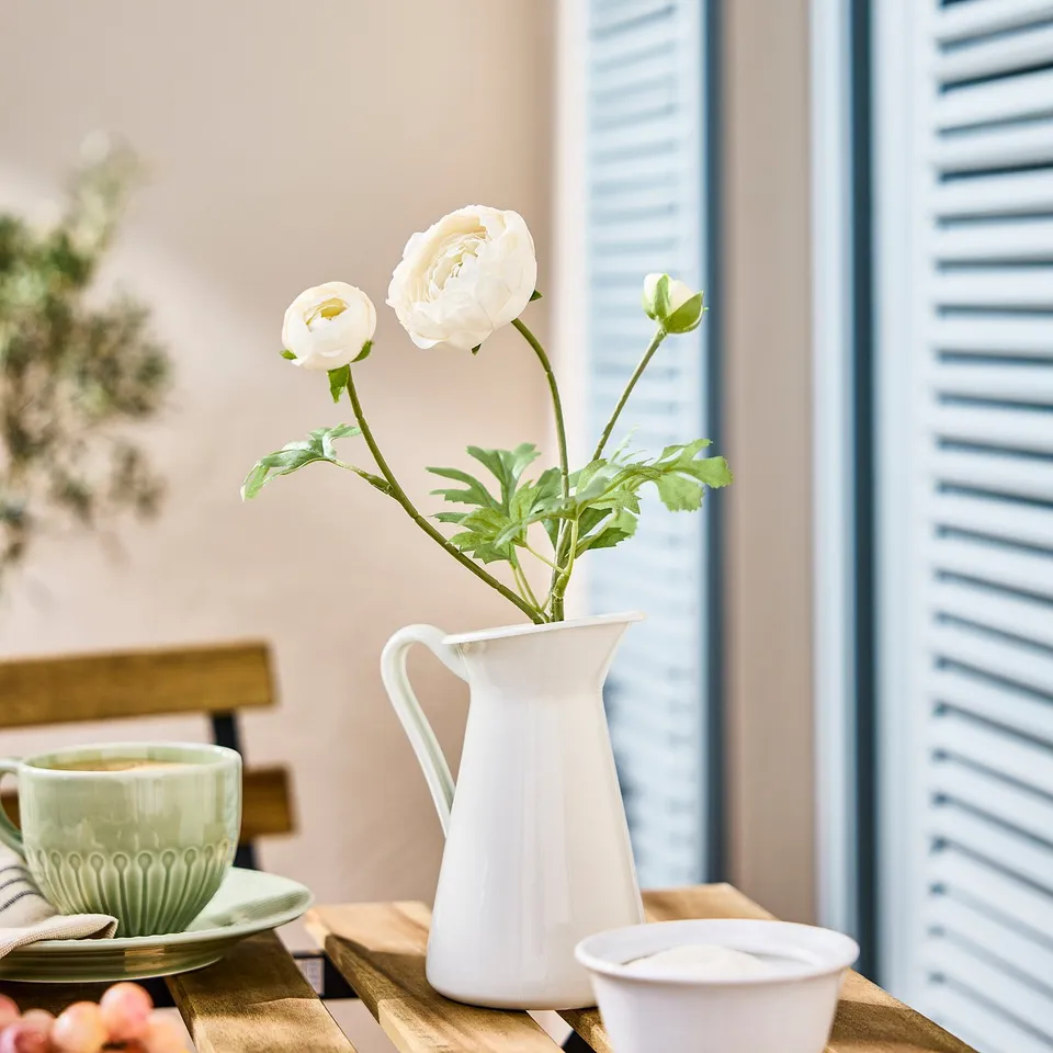 SMYCKA Artificial flower, in/outdoor Ranunculus/white, 52 cm