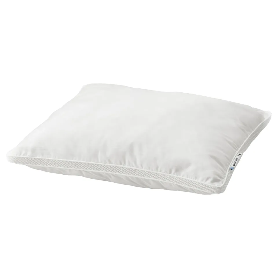 GAFFELKLOCKA white pillow, high and firm, side mesh for airflow, recycled materials.