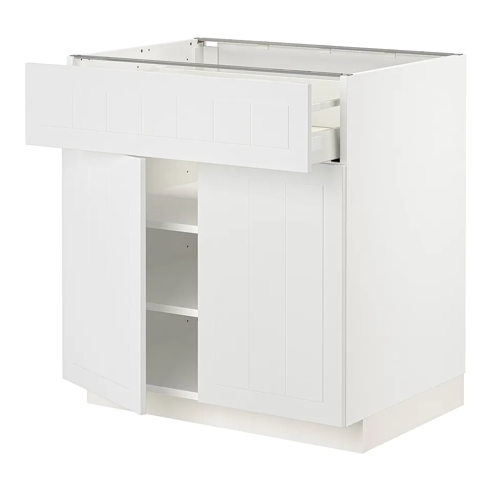 METOD white kitchen cabinet, rectangular, shaker-style doors.