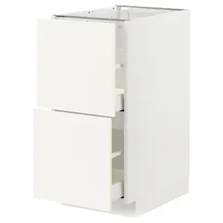 METOD / MAXIMERA base cb 2 fronts/2 high drawers, white/Vallstena white, 40x60x80 cm