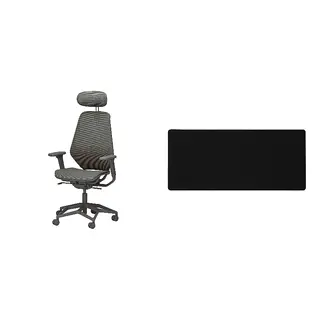 LÅNESPELARE/STYRSPEL set: gaming chair + gaming mouse pad, dark grey/grey + black, Width 71 x Depth 69 cm