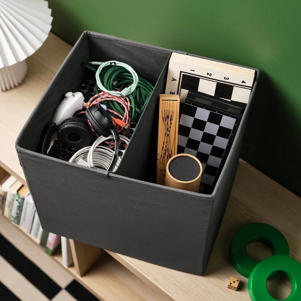 DRÖNA Divider for storage box, dark grey, 33x33 cm