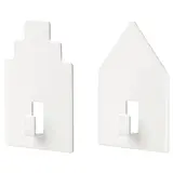 TIPPVAGN hook, self-adhesive, house/white