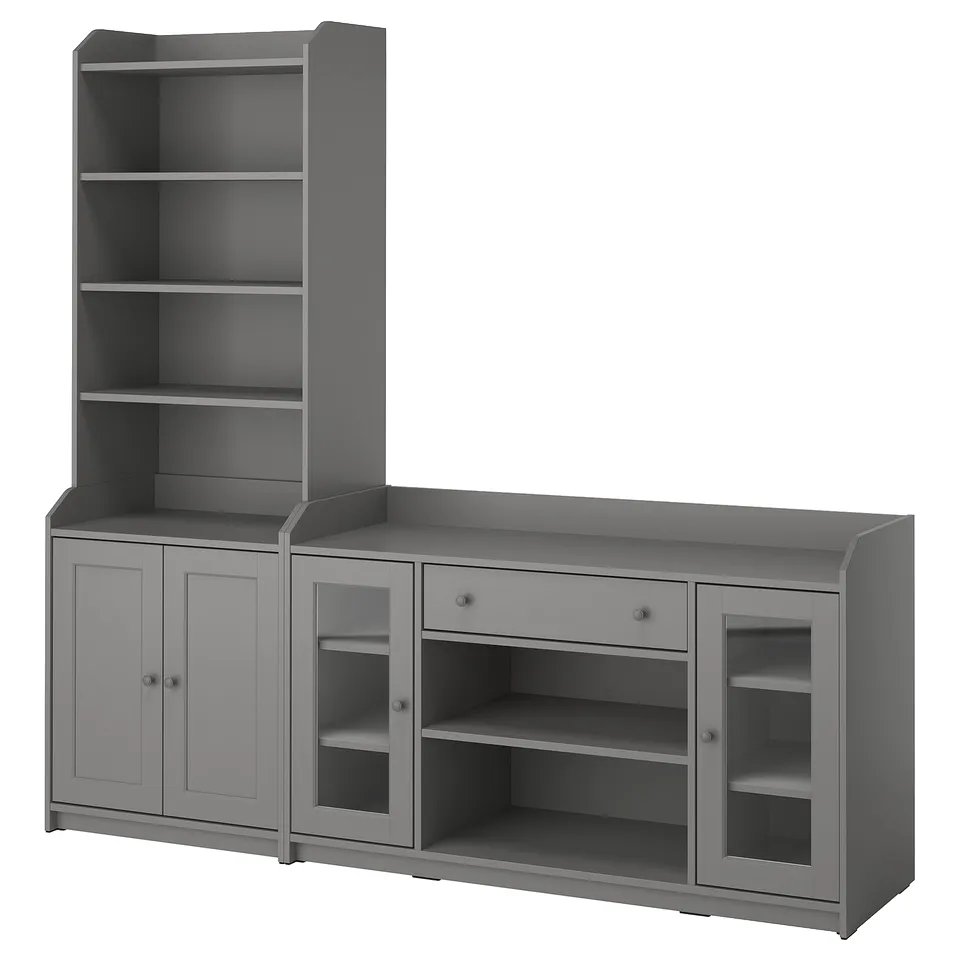 HAUGA Storage combination, grey, 210x46x199 cm