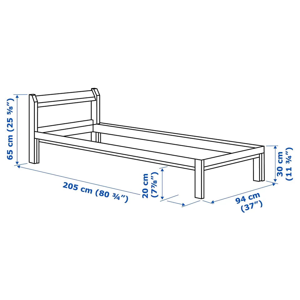 Illustration with measurements for the product: NEIDEN.