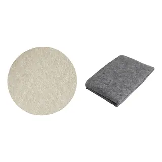 FULLMAKT/STOPP set: rug flatwoven, in/outdoor + rug underlay with anti-slip, beige/mélange, 130 cm