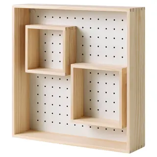 SKOGSMOSAIK display shelf, pine/white, 45x45 cm
