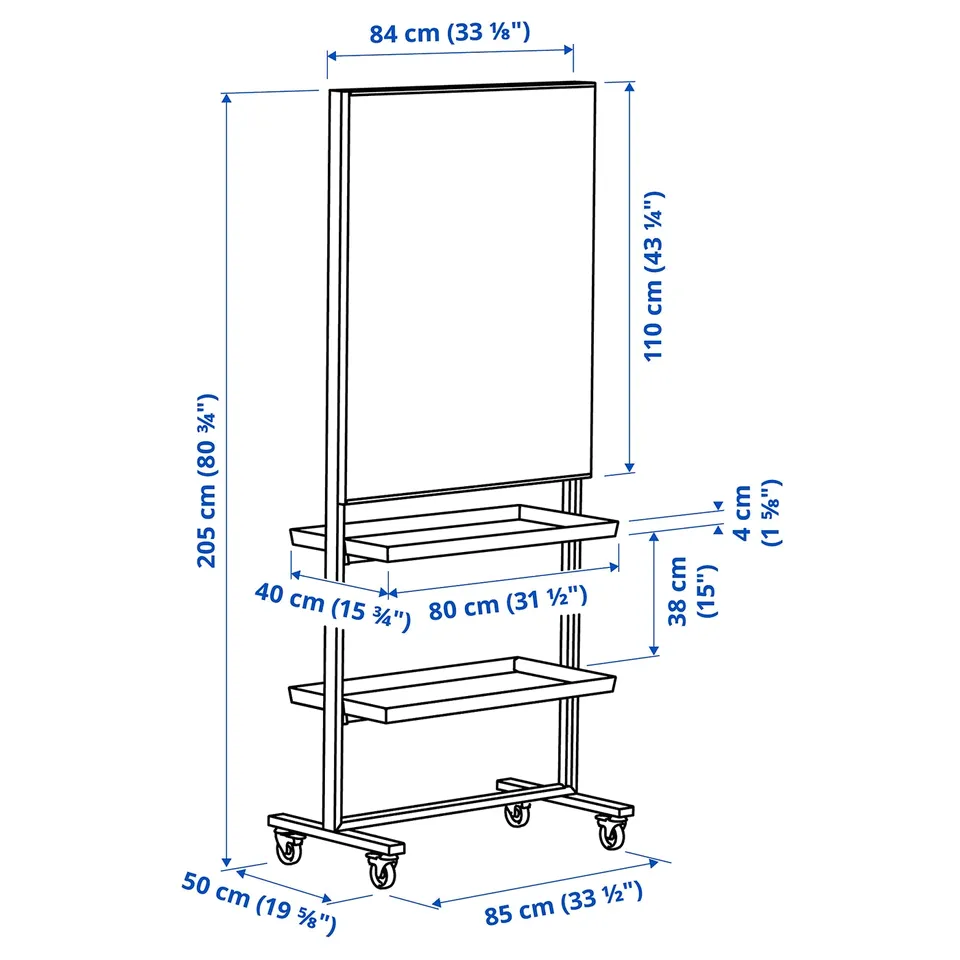 Illustration with measurements for the product: MITTZON.
