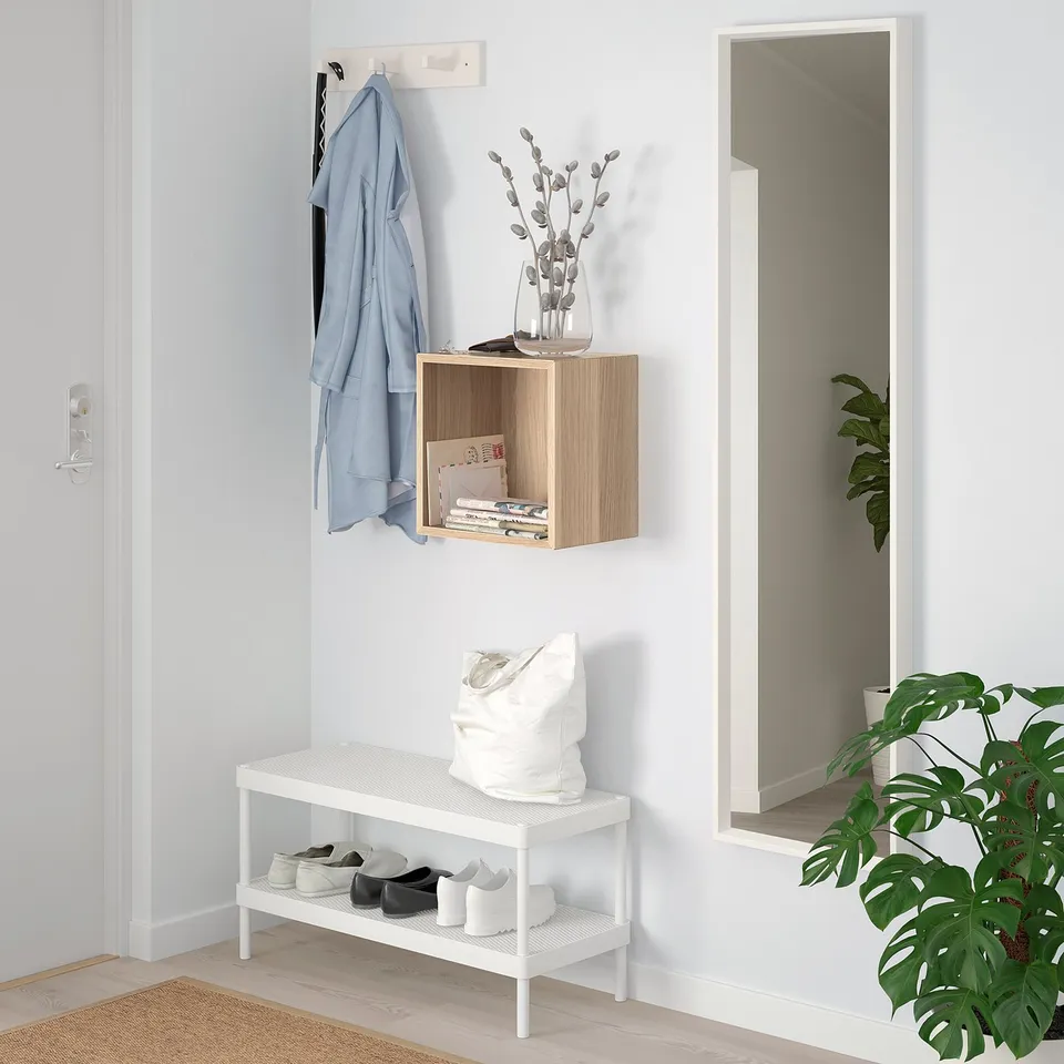 Entryway: EKET, coats, mirror, plant