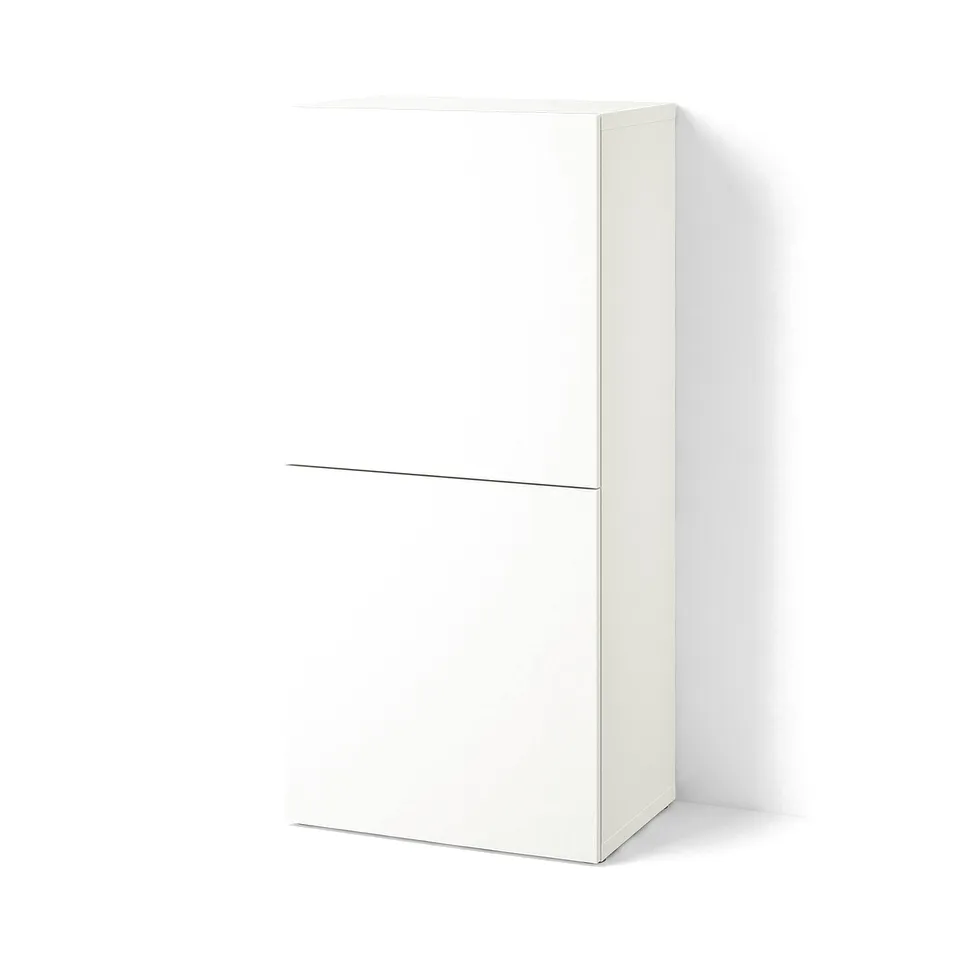 BESTÅ Shelf unit with doors, white Lappviken/white, 60x42x129 cm