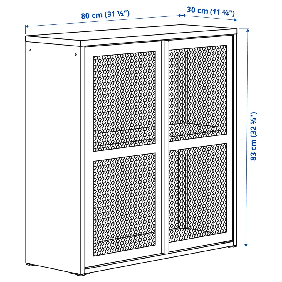 Illustration with measurements for the product: IVAR.