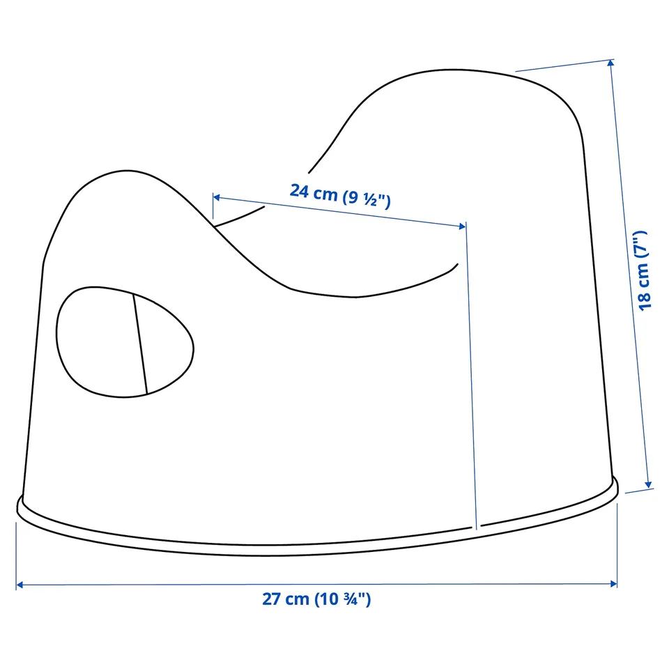 Illustration with measurements for the product: LILLA.
