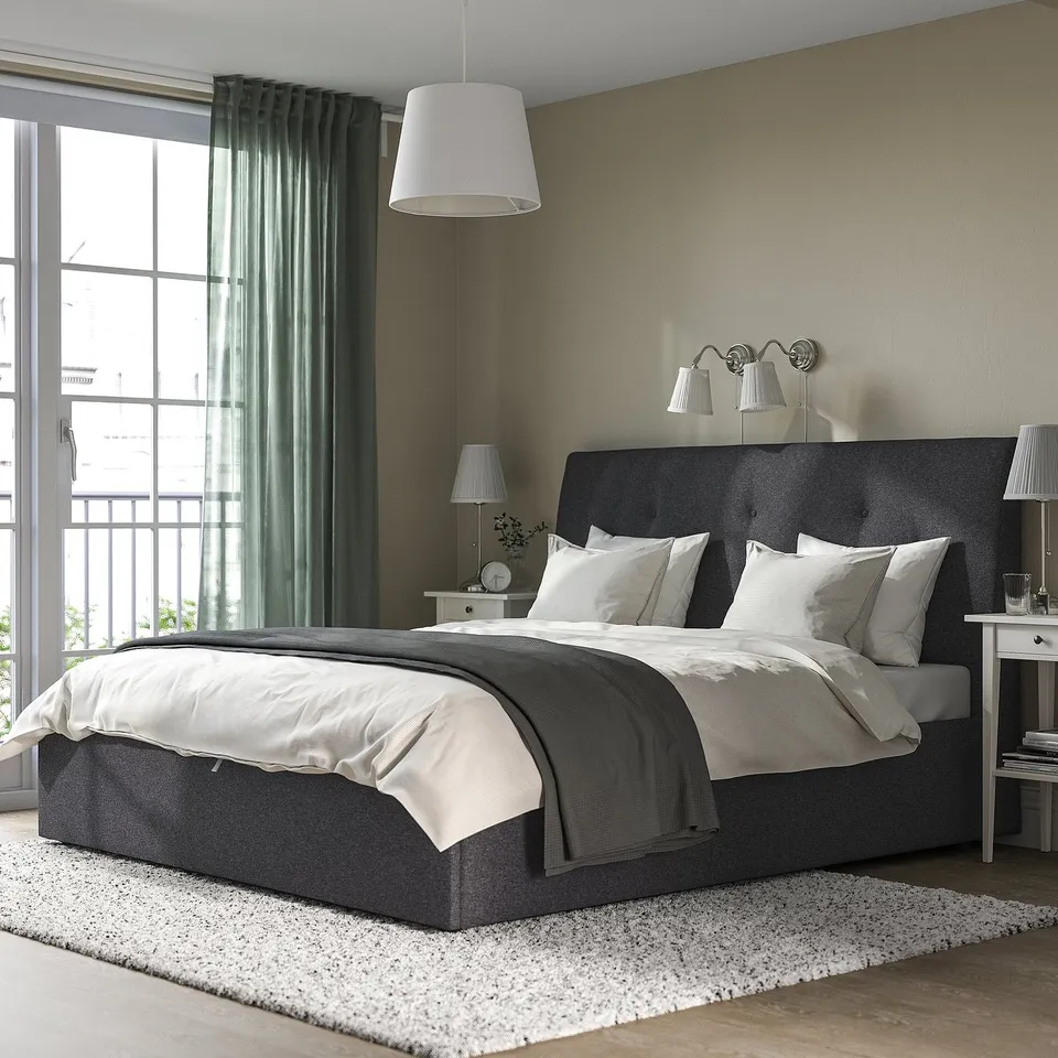 part: IDANÄS upholstered ottoman bed