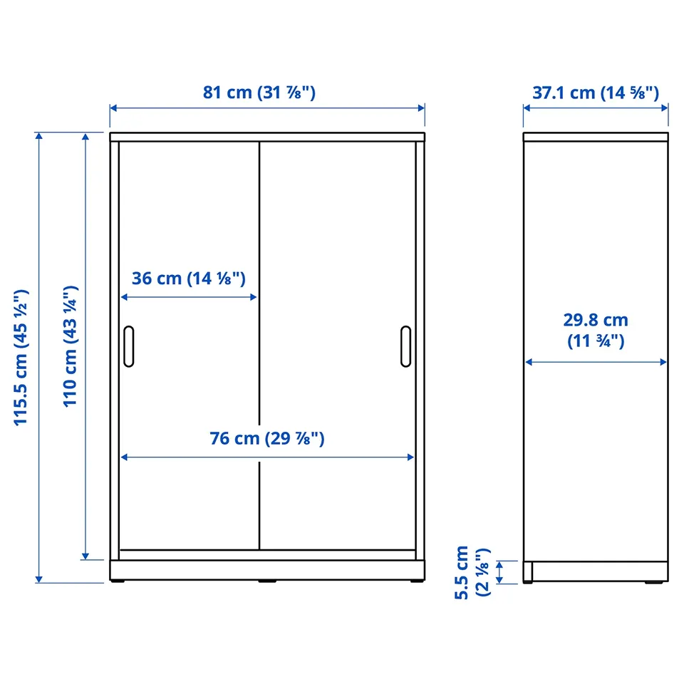 Illustration with measurements for the product: TONSTAD.