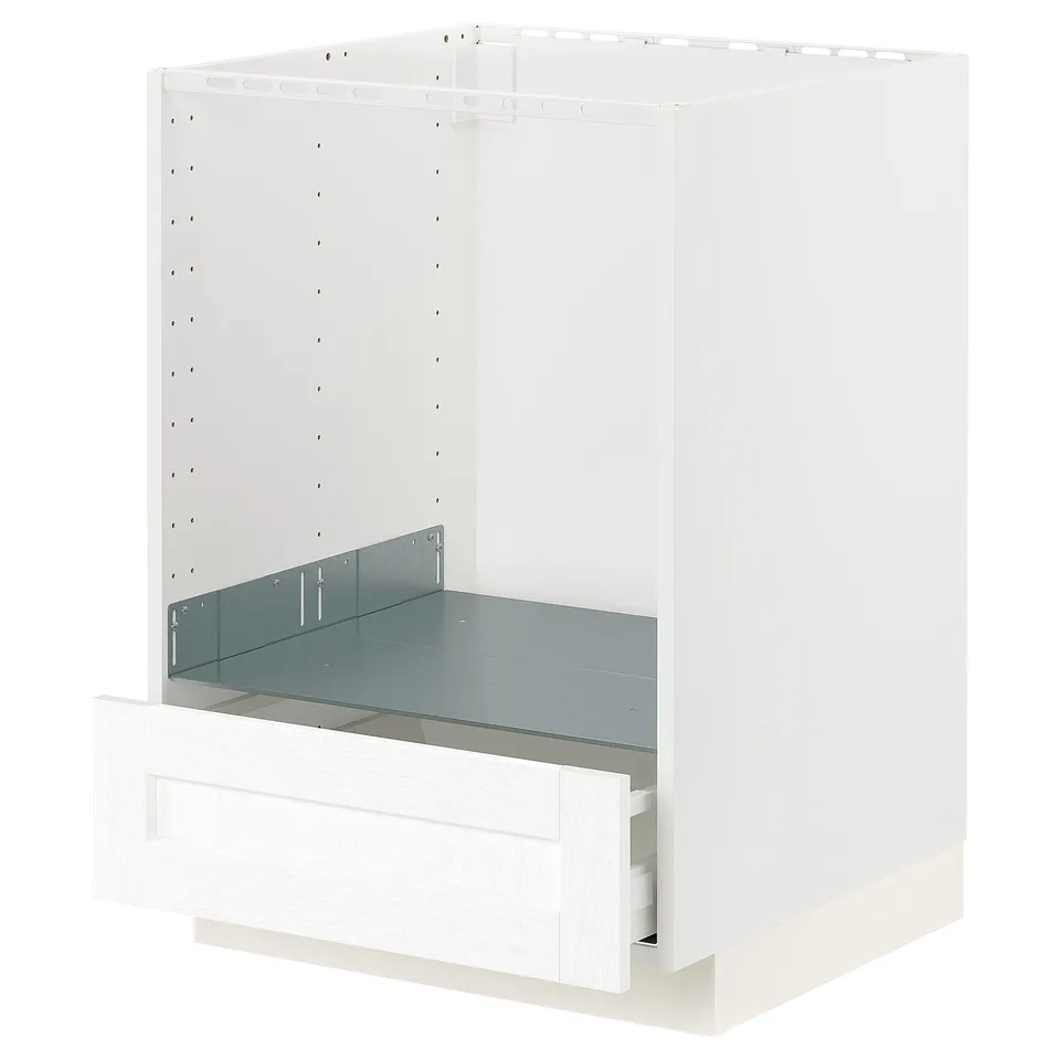 METOD kitchen unit, white with drawer, steel, modern design.