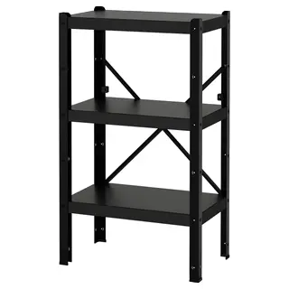 BROR 1 section/shelves, black, 65x40x110 cm