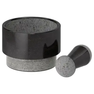 ÄDELSTEN pestle and mortar, marble black