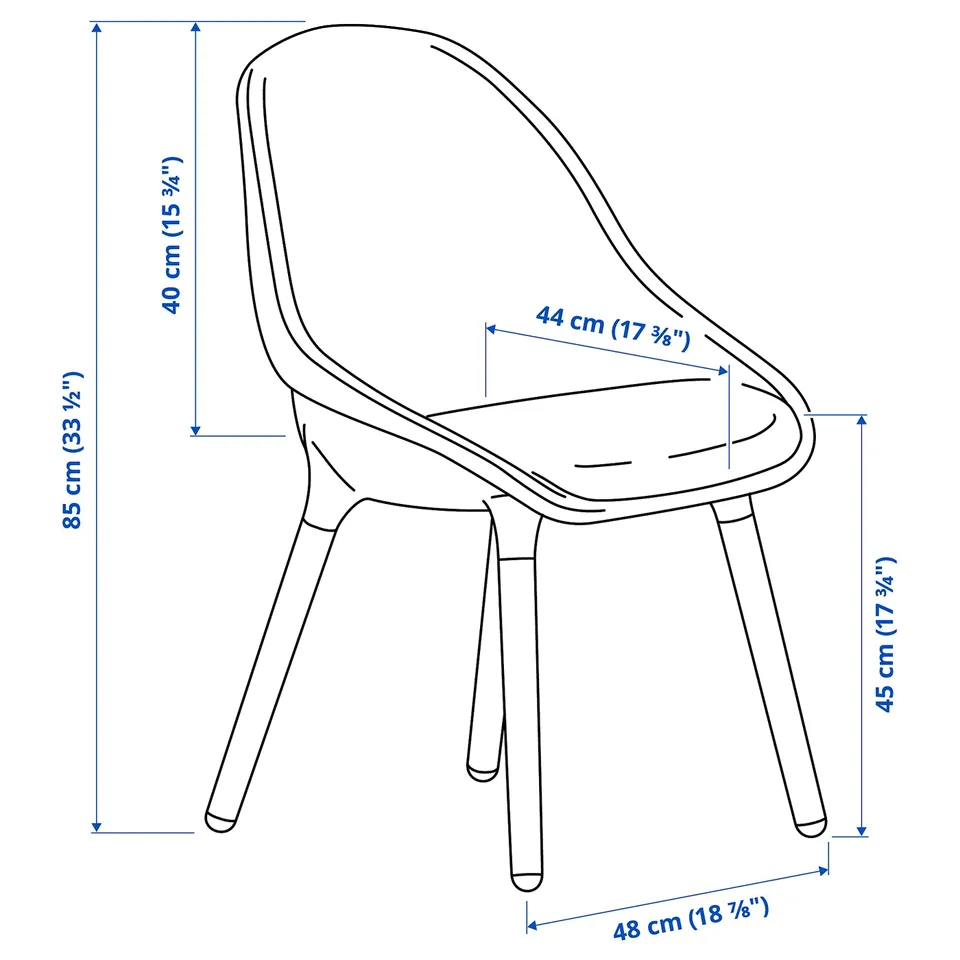 Illustration with measurements for the product: BALTSAR.