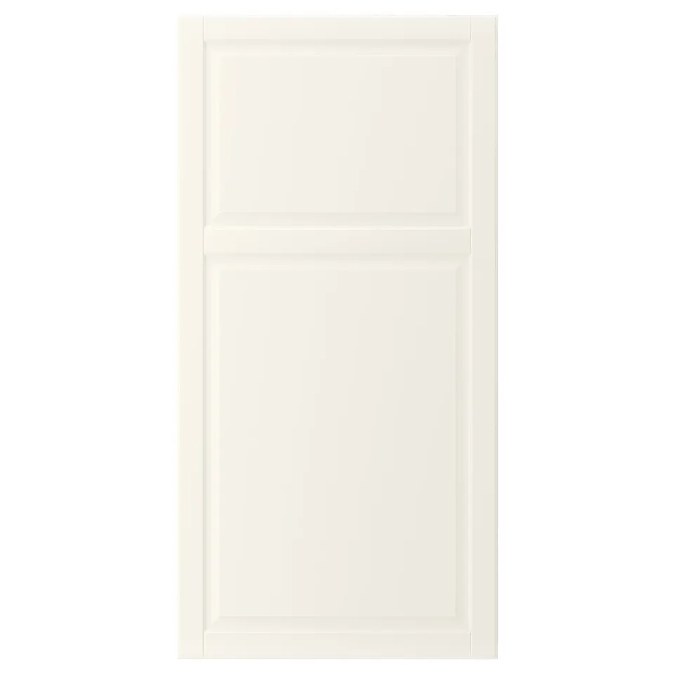 BODBYN off-white door with smooth, bevelled panels in classic design.