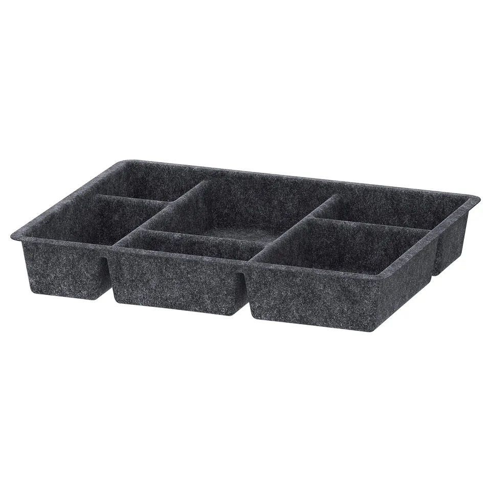 RAGGISAR grey felt jewellery organiser with multiple compartments