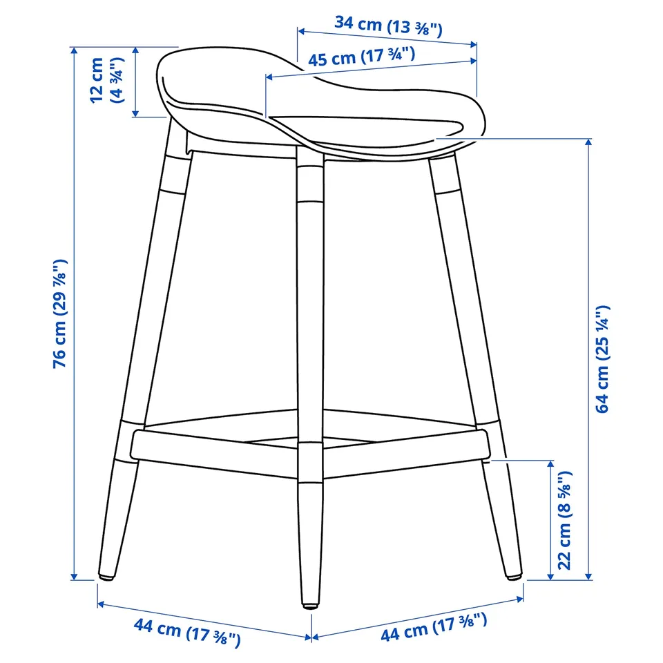 Illustration with measurements for the product: GRÖNSTA.