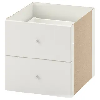 KALLAX insert with 2 drawers, white, 33x33 cm