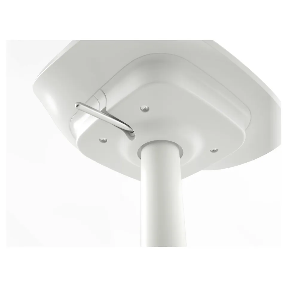 White office chair mechanism and base. High-quality materials, durable and adjustable.